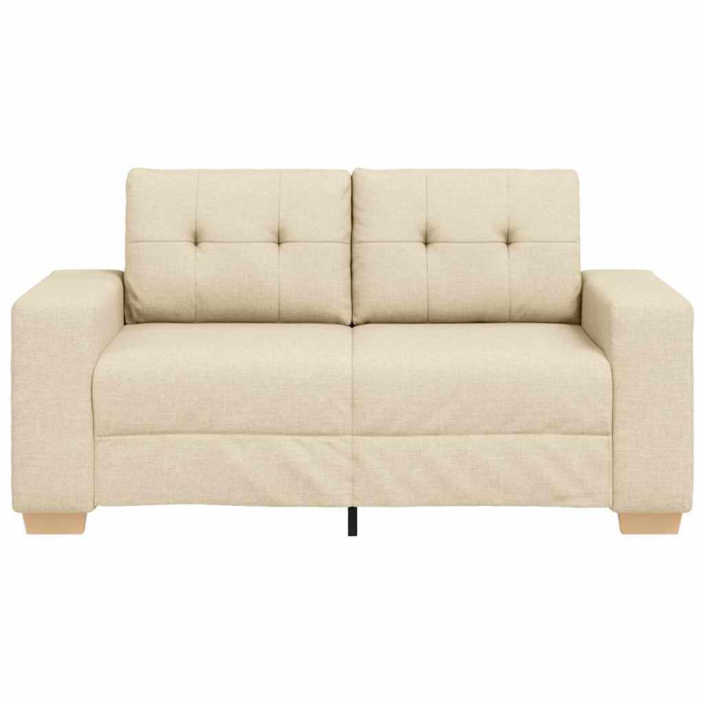 Loveseat Sofa with Cushion Cream Fabric